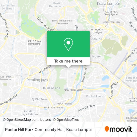 Pantai Hill Park Community Hall map