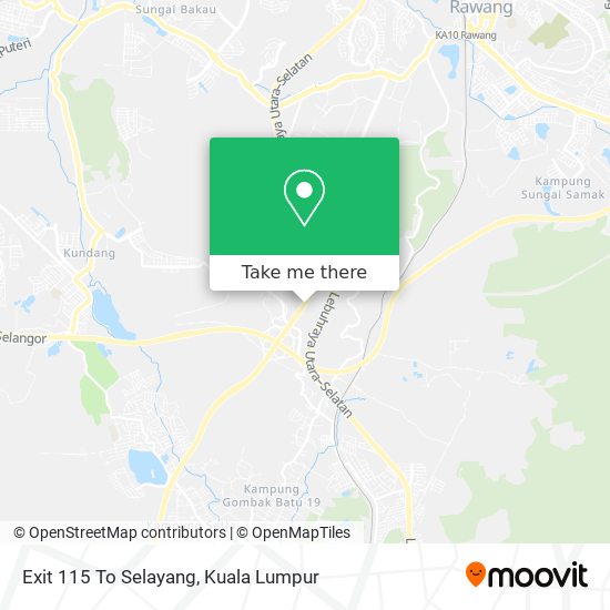 Exit 115 To Selayang map