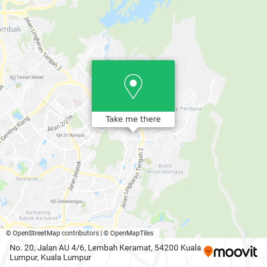 No. 20, Jalan AU 4 / 6, Lembah Keramat, 54200 Kuala Lumpur map