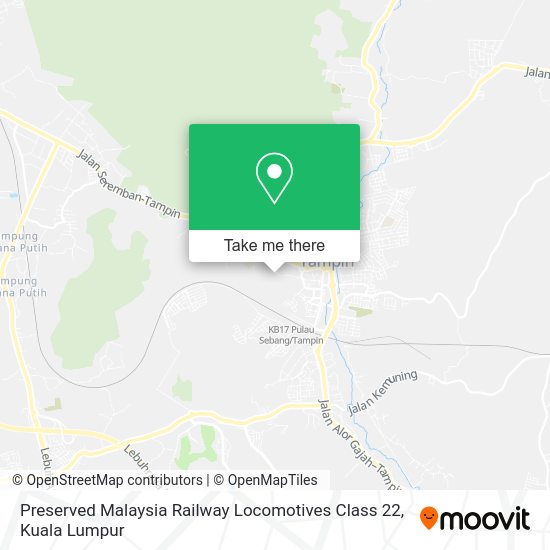 Preserved Malaysia Railway Locomotives Class 22 map