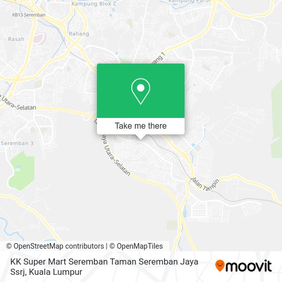 KK Super Mart Seremban Taman Seremban Jaya Ssrj map