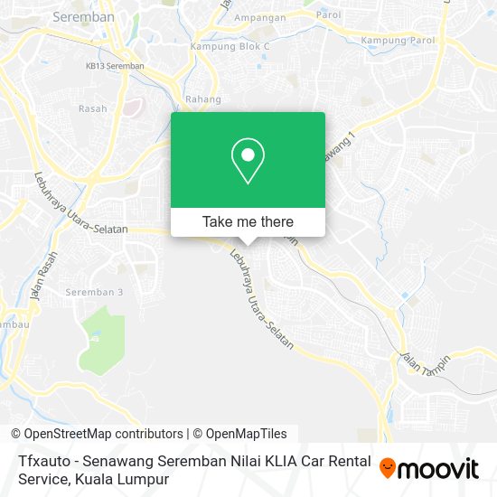 Tfxauto - Senawang Seremban Nilai KLIA Car Rental Service map