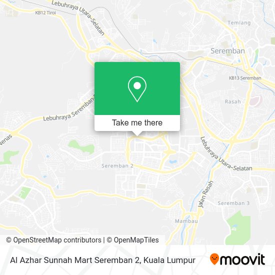 Peta Al Azhar Sunnah Mart Seremban 2