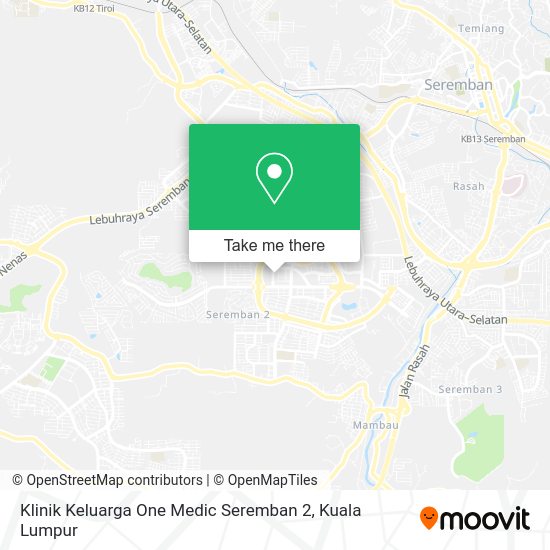 Klinik Keluarga One Medic Seremban 2 map