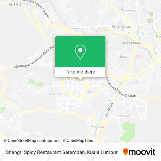 Peta Shangri Spicy Restaurant Seremban