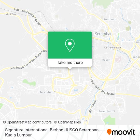 Signature International Berhad JUSCO Seremban map