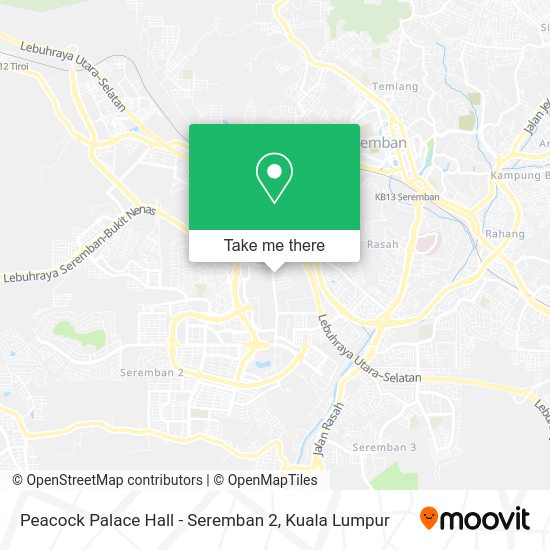 Peacock Palace Hall - Seremban 2 map