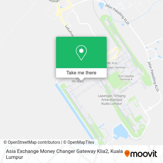 Asia Exchange Money Changer Gateway Klia2 map