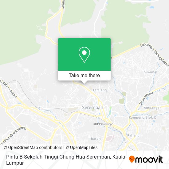 Pintu B Sekolah Tinggi Chung Hua Seremban map