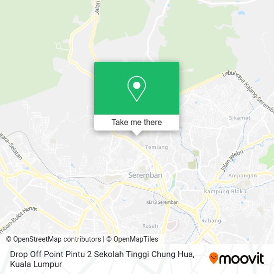 Peta Drop Off Point Pintu 2 Sekolah Tinggi Chung Hua