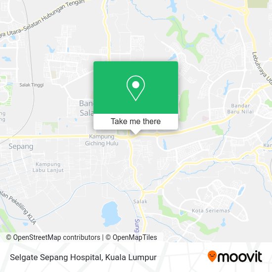 Selgate Sepang Hospital map