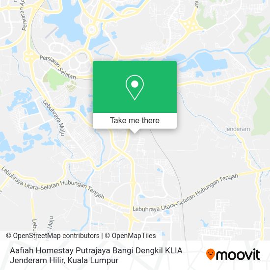 Peta Aafiah Homestay Putrajaya Bangi Dengkil KLIA Jenderam Hilir