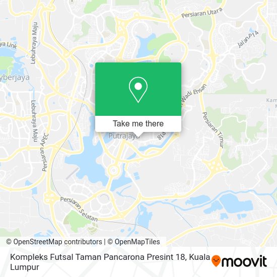Peta Kompleks Futsal Taman Pancarona Presint 18
