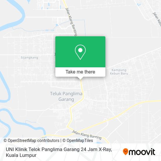 Peta UNI Klinik Telok Panglima Garang 24 Jam X-Ray
