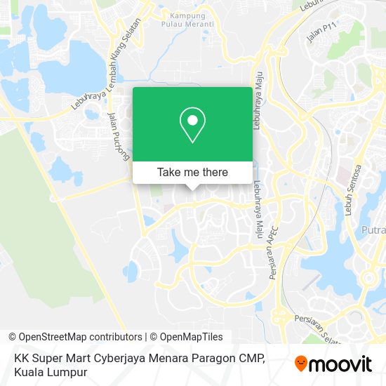 Peta KK Super Mart Cyberjaya Menara Paragon CMP