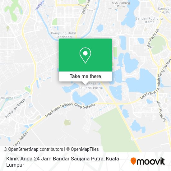 Peta Klinik Anda 24 Jam Bandar Saujana Putra