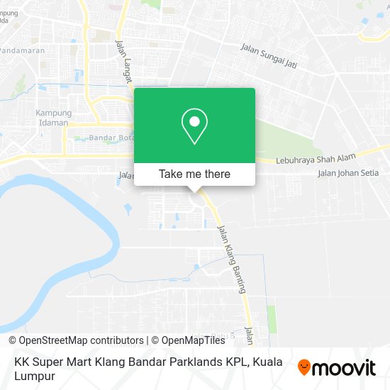 KK Super Mart Klang Bandar Parklands KPL map