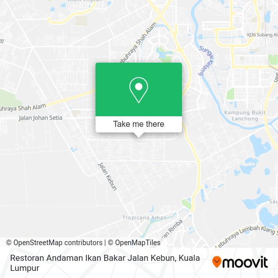 Peta Restoran Andaman Ikan Bakar Jalan Kebun