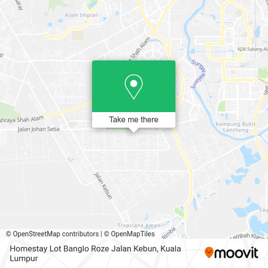 Peta Homestay Lot Banglo Roze Jalan Kebun
