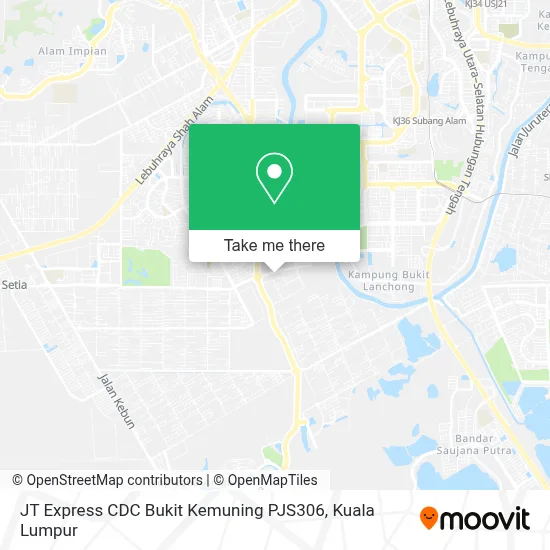 JT Express CDC Bukit Kemuning PJS306 map