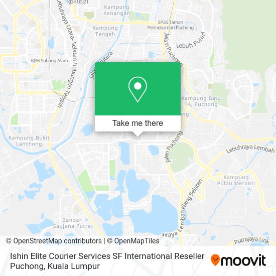 Ishin Elite Courier Services SF International Reseller Puchong map