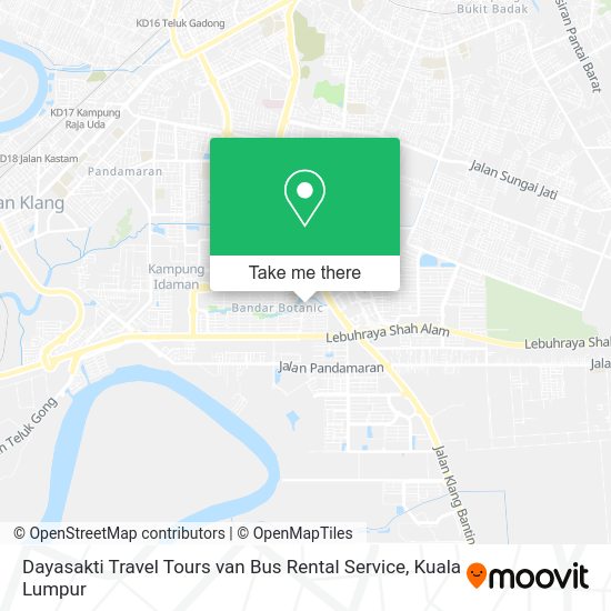 Peta Dayasakti Travel Tours van Bus Rental Service