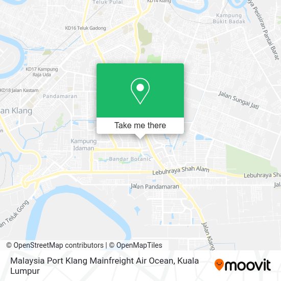 Malaysia Port Klang Mainfreight Air Ocean map