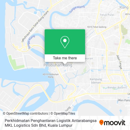 Perkhidmatan Penghantaran Logistik Antarabangsa MKL Logistics Sdn Bhd map