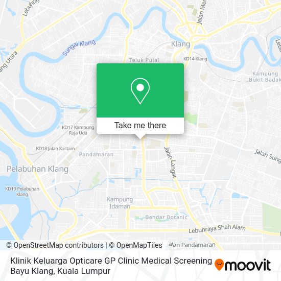 Peta Klinik Keluarga Opticare GP Clinic Medical Screening Bayu Klang