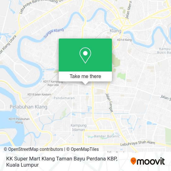 KK Super Mart Klang Taman Bayu Perdana KBP map