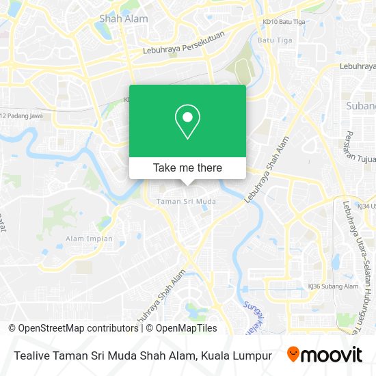 Tealive Taman Sri Muda Shah Alam map
