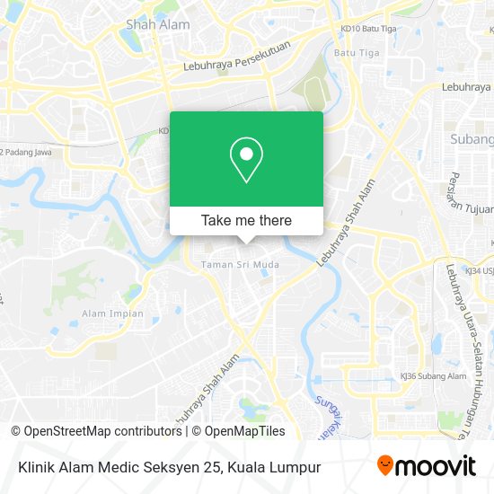 Peta Klinik Alam Medic Seksyen 25