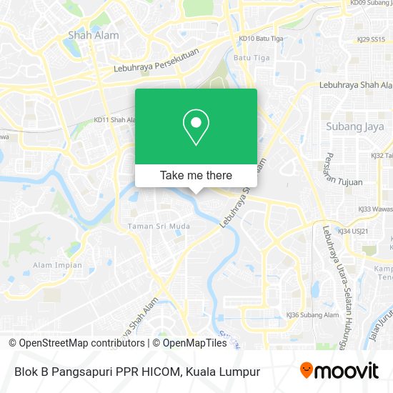 Blok B Pangsapuri PPR HICOM map
