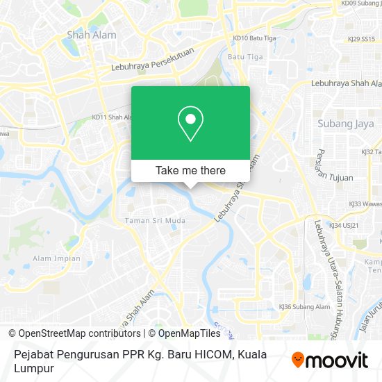 Peta Pejabat Pengurusan PPR Kg. Baru HICOM