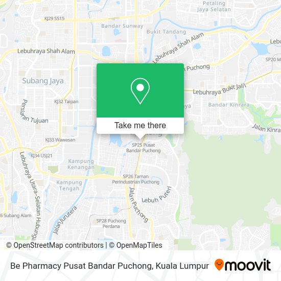 Peta Be Pharmacy Pusat Bandar Puchong
