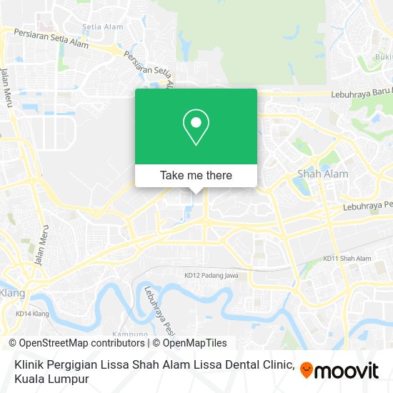 Peta Klinik Pergigian Lissa Shah Alam Lissa Dental Clinic
