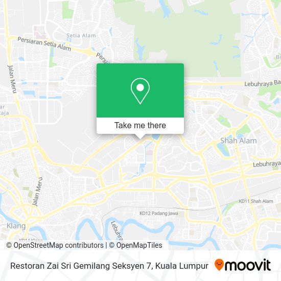 Peta Restoran Zai Sri Gemilang Seksyen 7