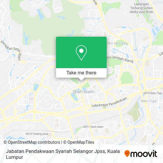 Peta Jabatan Pendakwaan Syariah Selangor Jpss