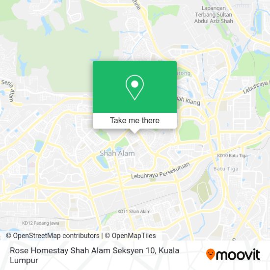 Peta Rose Homestay Shah Alam Seksyen 10