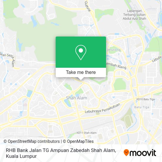 RHB Bank Jalan TG Ampuan Zabedah Shah Alam map