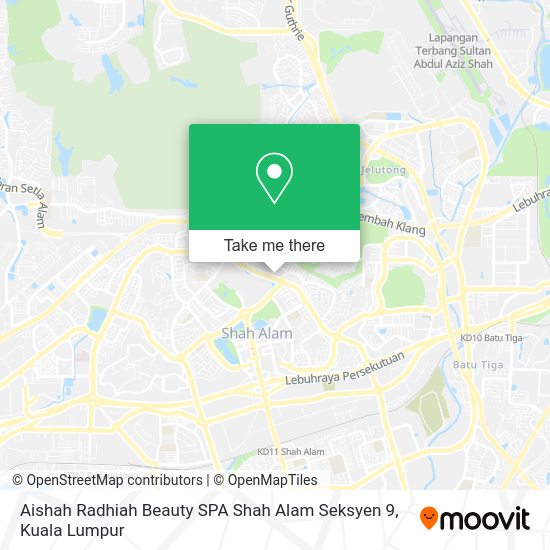 Peta Aishah Radhiah Beauty SPA Shah Alam Seksyen 9