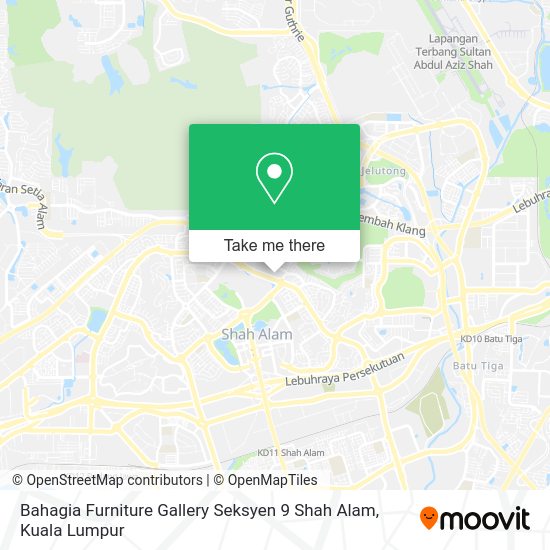 Peta Bahagia Furniture Gallery Seksyen 9 Shah Alam