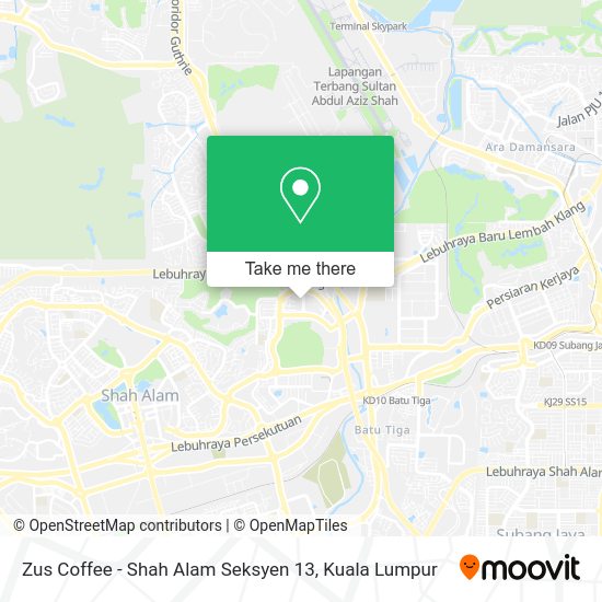 Zus Coffee - Shah Alam Seksyen 13 map