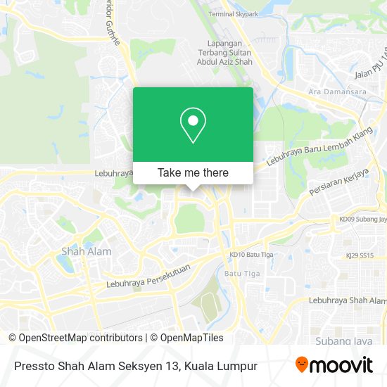 Pressto Shah Alam Seksyen 13 map