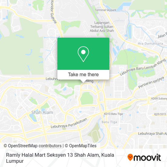 Peta Ramly Halal Mart Seksyen 13 Shah Alam
