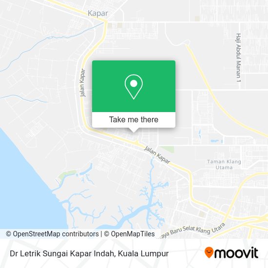 Dr Letrik Sungai Kapar Indah map