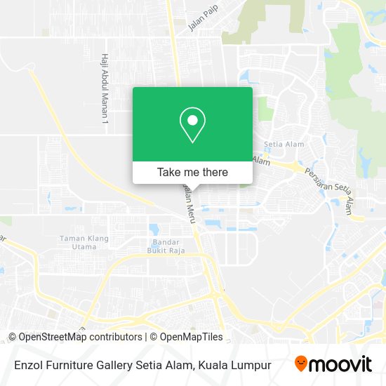 Enzol Furniture Gallery Setia Alam map