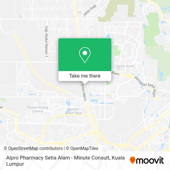 Peta Alpro Pharmacy Setia Alam - Minute Consult