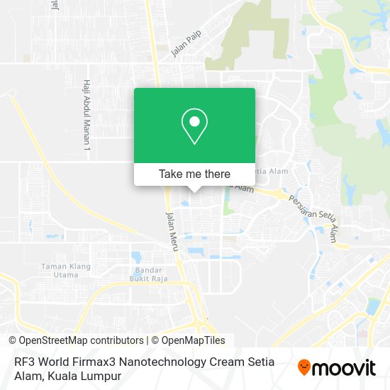 RF3 World Firmax3 Nanotechnology Cream Setia Alam map