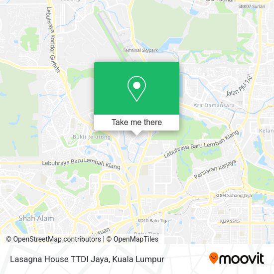 Lasagna House TTDI Jaya map